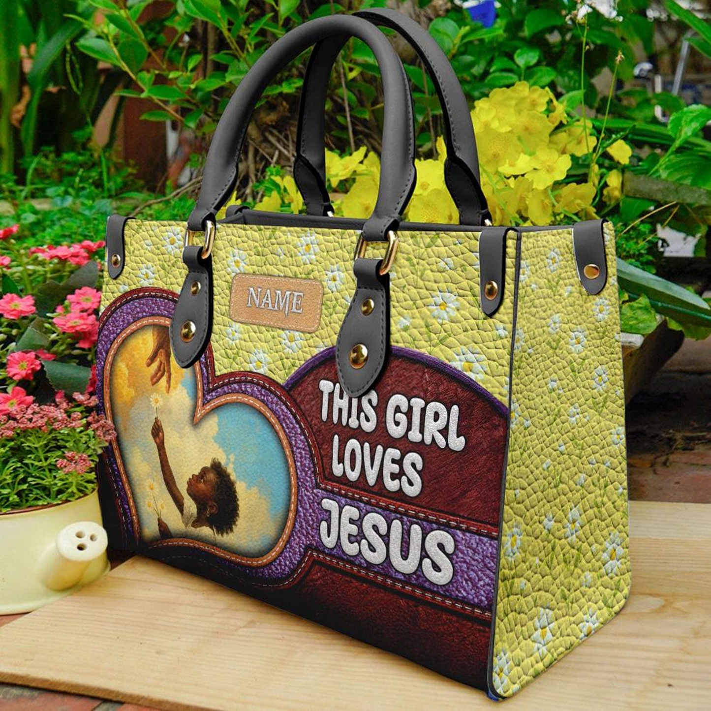 This Girl Loves Jesus PU Leather Handbag- Bible Verse Bag For Her Umds29