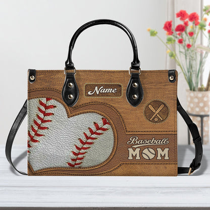 Gift for Baseball Mom- Personalized Leather Handbag for Baseball Lover ID-0703-KI0T