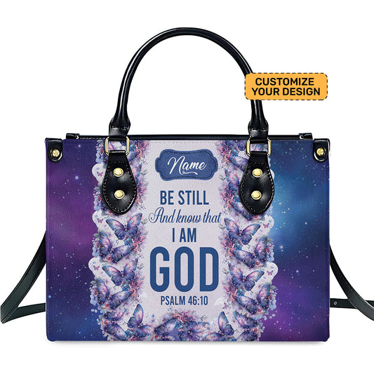 Be Still And Know That I am God Motivational Bag- Jesus Bible Verse PU Leather Handbag ID-0324-TDUW