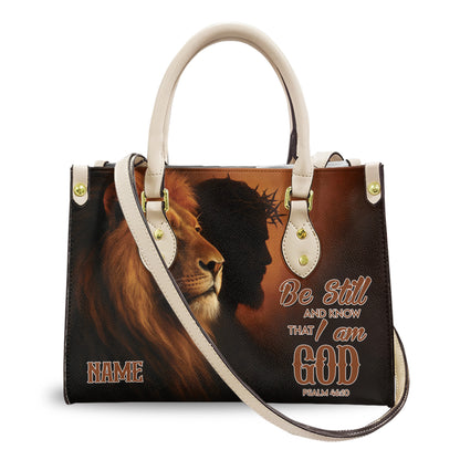 Be Still and Know That I am God Jesus Motivational Religious Bag- Bible Verse PU Leather Handbag ID-0503-W5V4