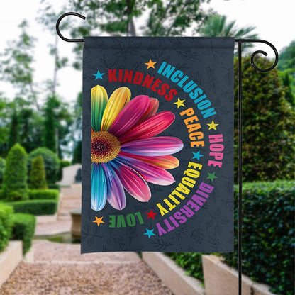 Sunflower Diversity Flag: Choose Kind, Peace & Equality Yard Decor