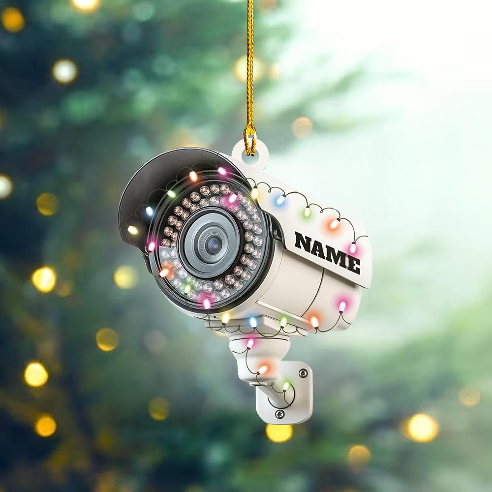 Personalized CCTV Christmas Ornament – Custom Security Camera Hanging Ornament, Surveillance Holiday Gift, Christmas Tree Decor