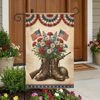 Memorial Day Garden Flag: Patriotic Fallen Soldier Tribute Decor