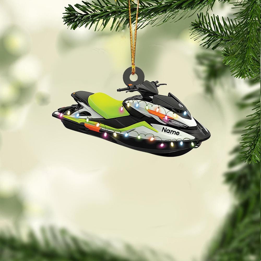 Personalized Jet Ski Christmas Ornament – Custom Jet Ski Hanging Ornament, Water Sports Holiday Decor, Jet Ski Lover Christmas Gift