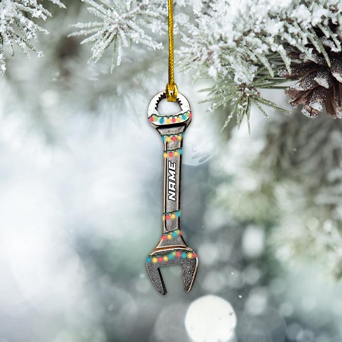 Personalized Wrench Christmas Ornament – Custom Plumber & Handyman Ornament, Fixer Holiday Gift, Tool Lover Christmas Tree Decor