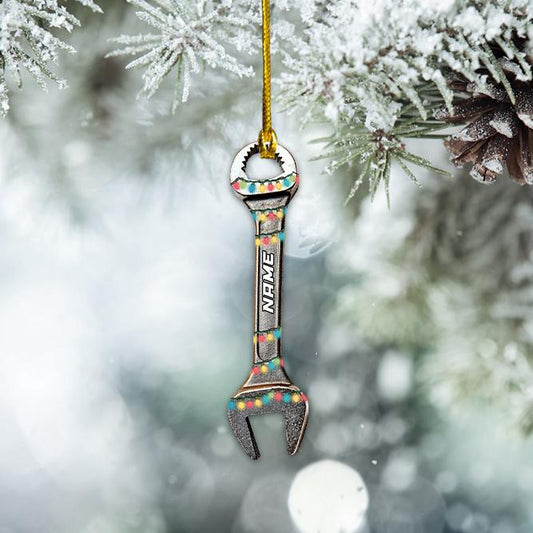 Personalized Wrench Christmas Ornament – Custom Plumber & Handyman Ornament, Fixer Holiday Gift, Tool Lover Christmas Tree Decor