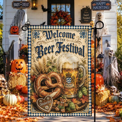 Oktoberfest Prost German Beer Garden Flag - Autumn Decor