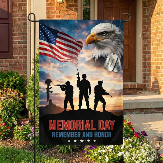 Memorial Day Bald Eagle Flag: Patriotic Soldier Yard Decor