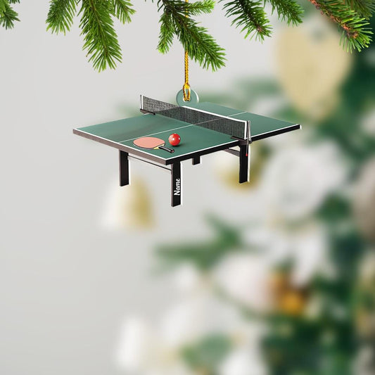 Ping Pong Paddles Christmas Ornament – Table Tennis Holiday Decor, Ping Pong Lover Xmas Tree Ornament, Sports Christmas Gift