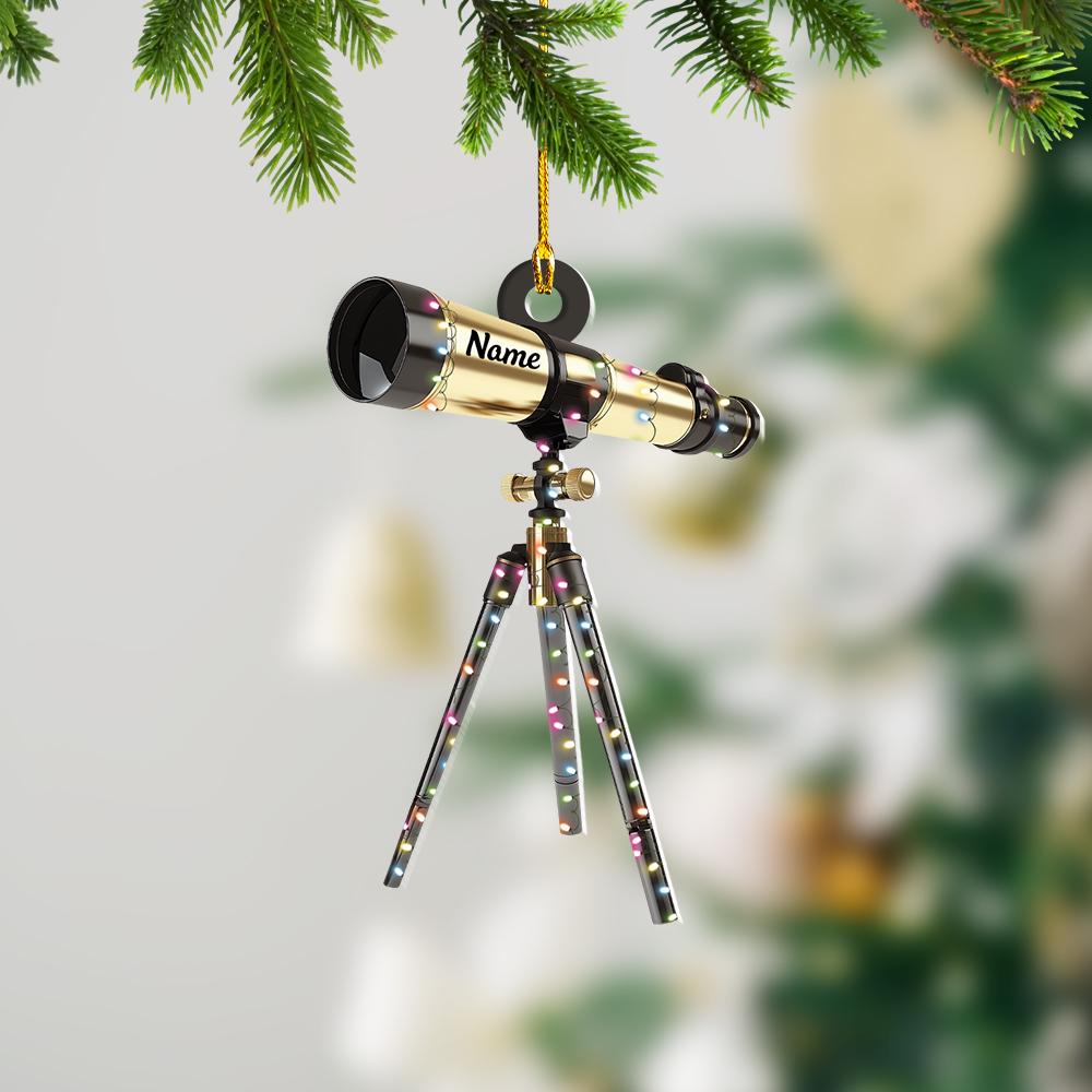 Personalized Telescope Christmas Ornament – Custom Astronomy & Space Ornament, Galaxy Lover Holiday Gift, Stargazer Christmas Tree Decor