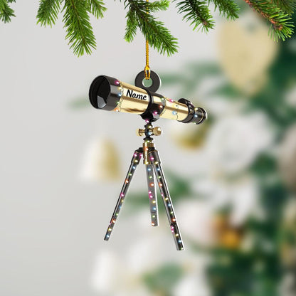 Personalized Telescope Christmas Ornament – Custom Astronomy & Space Ornament, Galaxy Lover Holiday Gift, Stargazer Christmas Tree Decor