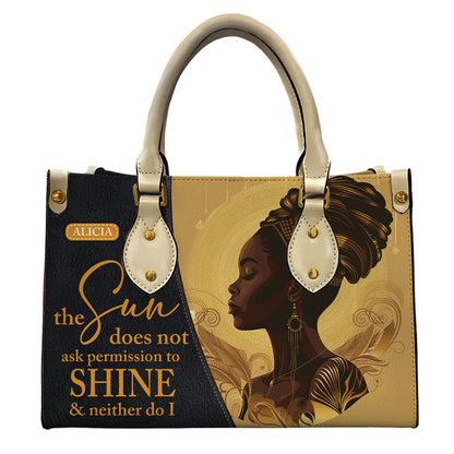 Shine Like the Sun- Inspirational Leather Handbag for Black Women ID-0519-AUQ9