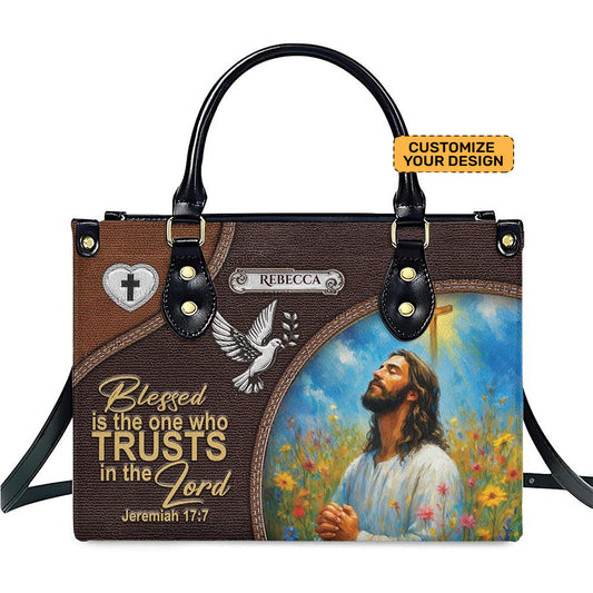 Blessed Is The One Who Trusts In The Lord Bible Verse Inspired PU Leather Handbag Umds13