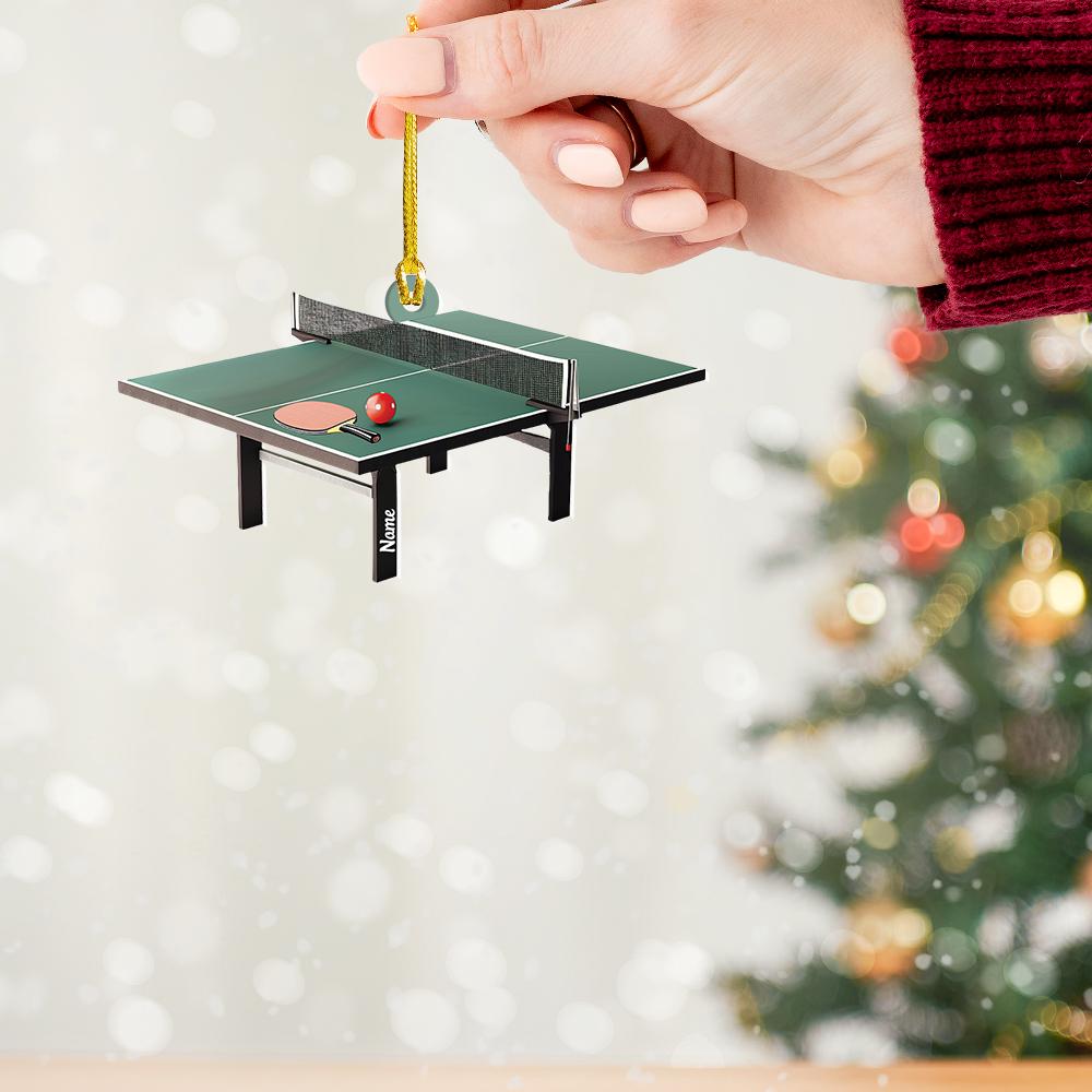 Ping Pong Paddles Christmas Ornament – Table Tennis Holiday Decor, Ping Pong Lover Xmas Tree Ornament, Sports Christmas Gift