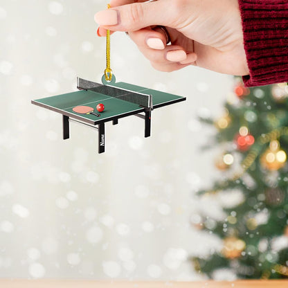 Ping Pong Paddles Christmas Ornament – Table Tennis Holiday Decor, Ping Pong Lover Xmas Tree Ornament, Sports Christmas Gift