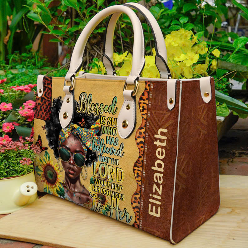 She Believed Christian Personalized Leather Handbag for Black Women ID-0322-SKMW