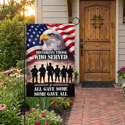 Military Veteran Garden Flag: "All Gave Some" Yard Decor