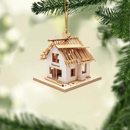 Personalized Under Construction House Christmas Ornament – Custom Builder Ornament, Construction Worker Holiday Gift, New Home Christmas Decor