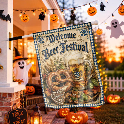 Oktoberfest Prost German Beer Garden Flag - Autumn Decor