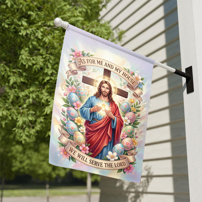 "Serve The Lord" Religious Yard Flag - Christian Outdoor Decor