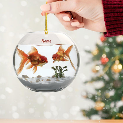 Goldfish Fishbowl Christmas Ornament – Cute Aquarium Hanging Ornament, Xmas Tree Decor, Fish Lover Holiday Gift