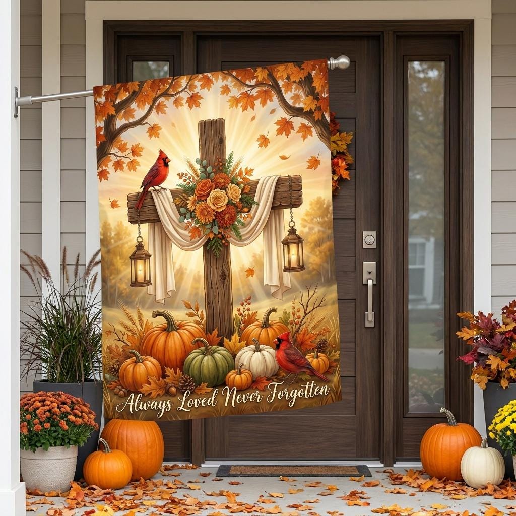 Memorial Garden Flag — Always Loved, Never Forgotten Remembrance Decor