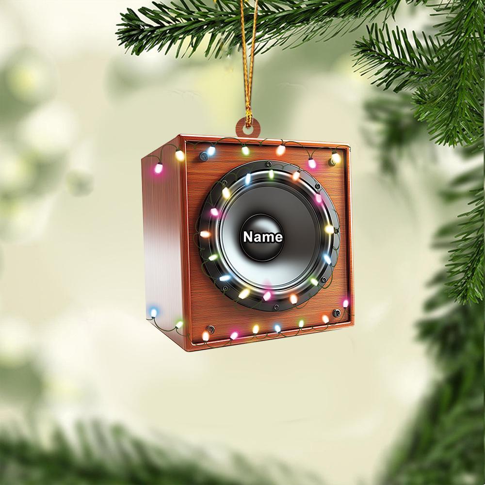 Personalized Music Speakers Christmas Ornament – Custom Speaker Hanging Ornament, Music Lover Holiday Tree Decor