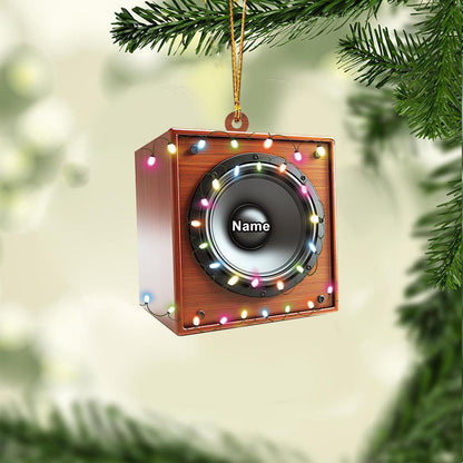 Personalized Music Speakers Christmas Ornament – Custom Speaker Hanging Ornament, Music Lover Holiday Tree Decor