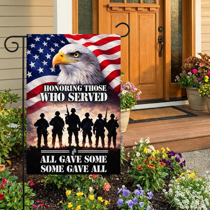 Military Veteran Garden Flag: "All Gave Some" Yard Decor