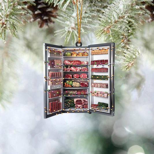 Personalized Fridge Christmas Ornament – Custom Refrigerator Holiday Decor, Kitchen Christmas Tree Ornament, Chef & Home Cook Gift