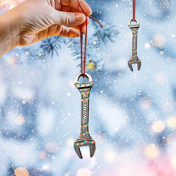 Personalized Wrench Christmas Ornament – Custom Plumber & Handyman Ornament, Fixer Holiday Gift, Tool Lover Christmas Tree Decor