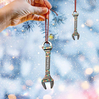 Personalized Wrench Christmas Ornament – Custom Plumber & Handyman Ornament, Fixer Holiday Gift, Tool Lover Christmas Tree Decor