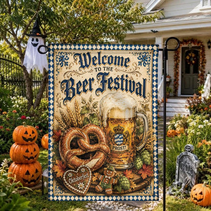 Oktoberfest Prost German Beer Garden Flag - Autumn Decor