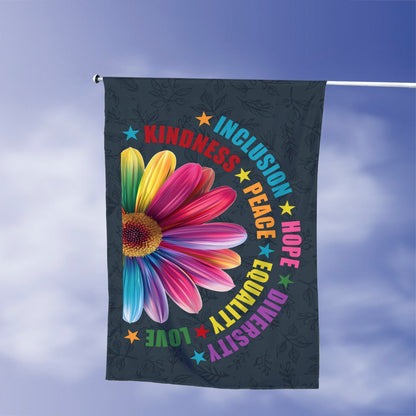 Sunflower Diversity Flag: Choose Kind, Peace & Equality Yard Decor