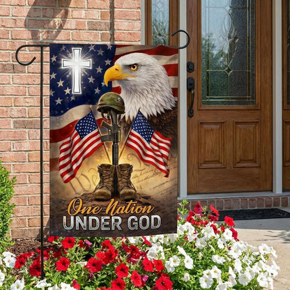 "One Nation Under God" Christian Patriot Garden Flag