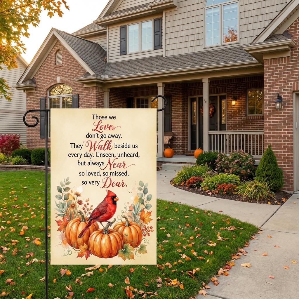 Cardinal Bird Sympathy Garden Flag - Bereavement Memorial Decor