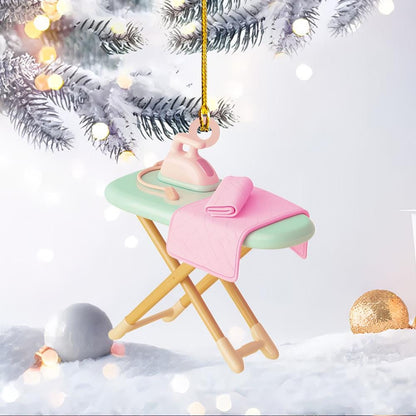 Personalized Ironing Board Christmas Ornament – Custom 2D Flat Hanging Ornament, Laundry Room Holiday Decor & Christmas Gift