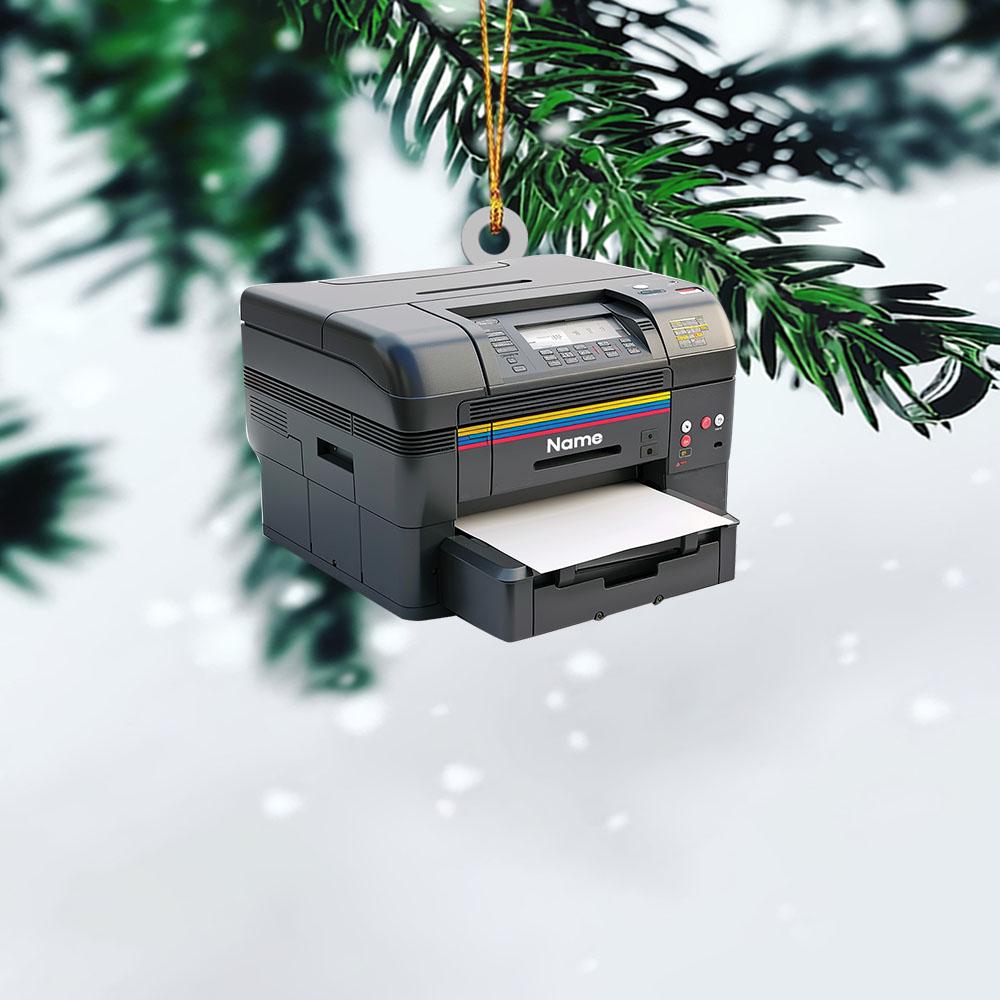 Personalized Printer Machine Christmas Ornament – Custom Printing Machine Ornament, Printer Lover Holiday Gift & Christmas Tree Decor