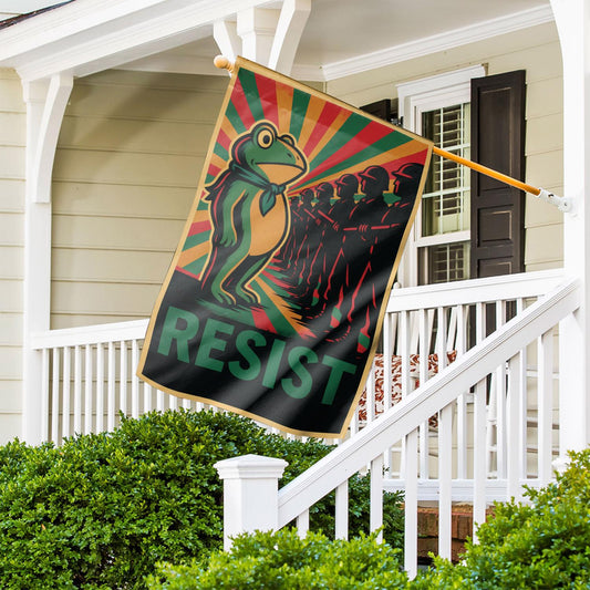 Resist Portland Frog Garden Flag – ICE Protest Frog Resistance Yard Banner, No Kings Outdoor Political Garden Decor