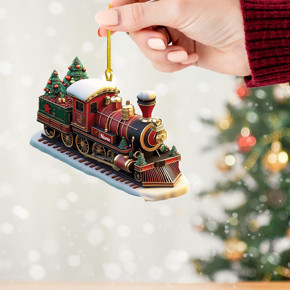 Personalized Train Christmas Ornament – Custom Locomotive & Railway Ornament, Train Driver Holiday Gift, Christmas Tree Decor
