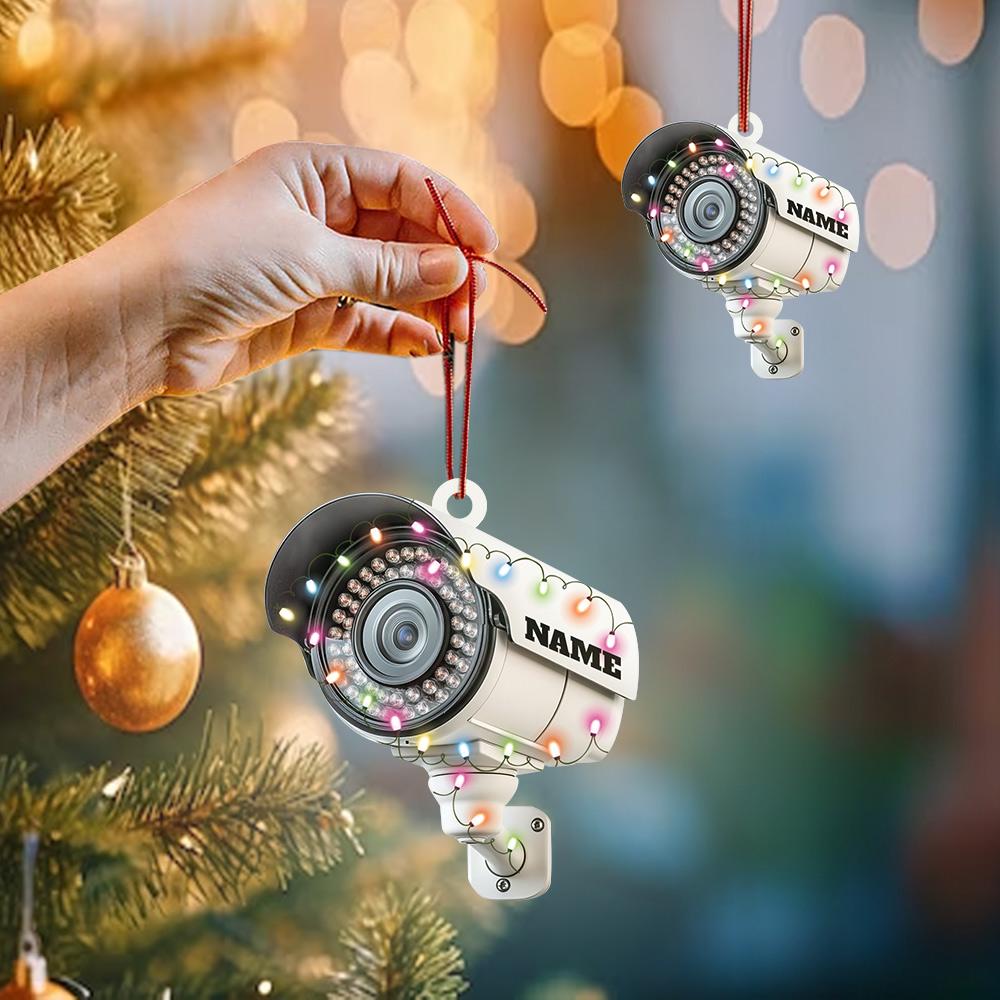 Personalized CCTV Christmas Ornament – Custom Security Camera Hanging Ornament, Surveillance Holiday Gift, Christmas Tree Decor