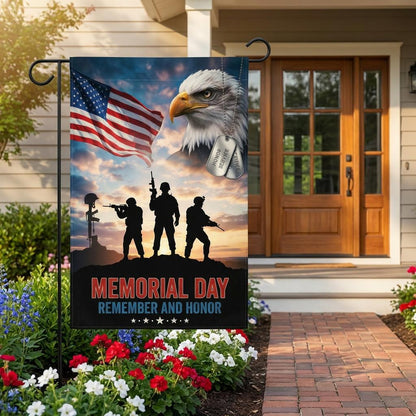 Memorial Day Bald Eagle Flag: Patriotic Soldier Yard Decor
