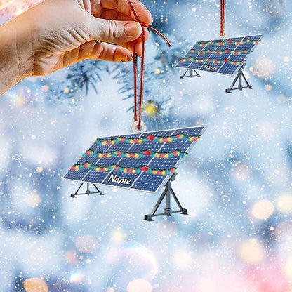 Personalized Solar Panel Christmas Ornament – Custom Renewable Energy Decor, Solar Power Technician Gift, Green Energy Holiday Ornament
