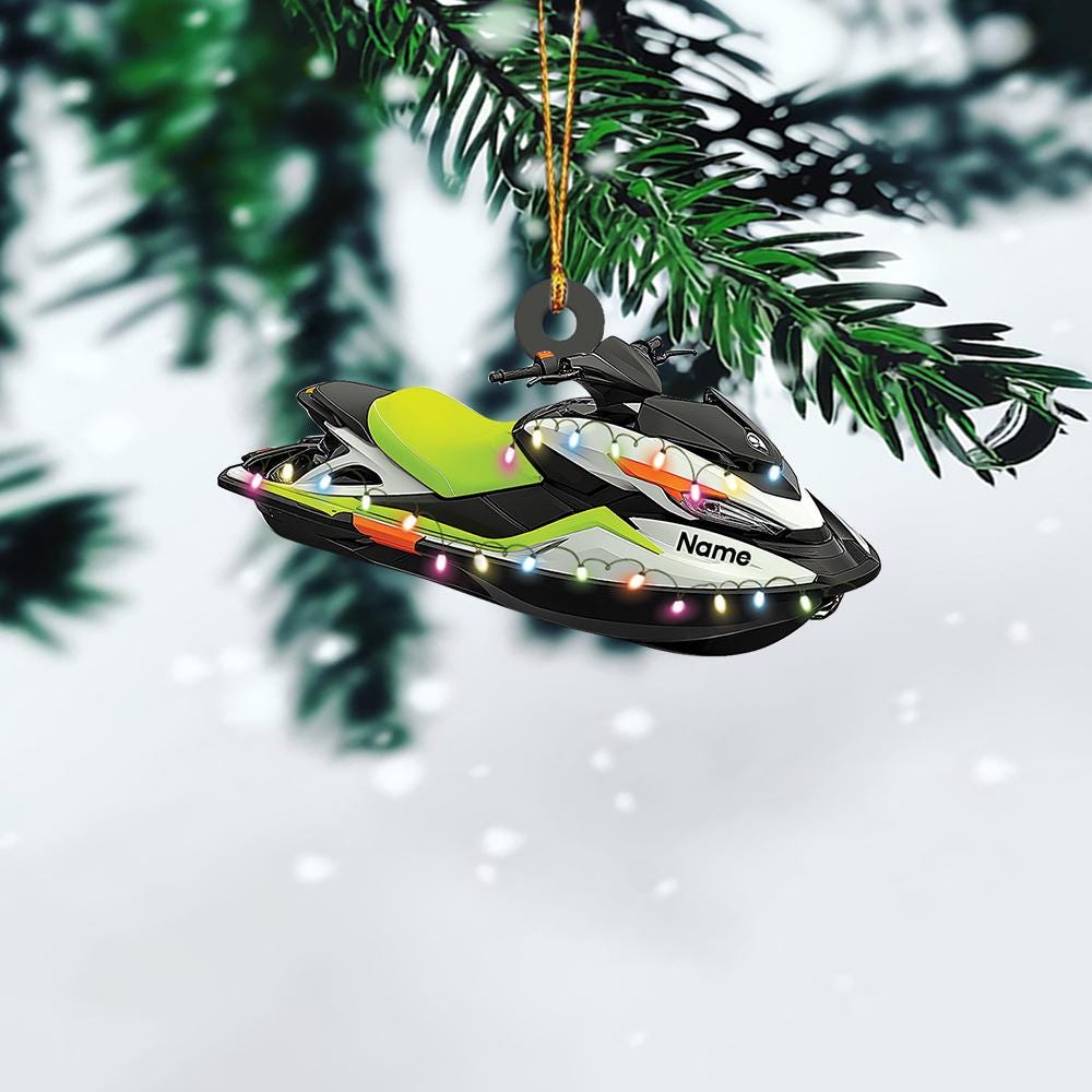 Personalized Jet Ski Christmas Ornament – Custom Jet Ski Hanging Ornament, Water Sports Holiday Decor, Jet Ski Lover Christmas Gift