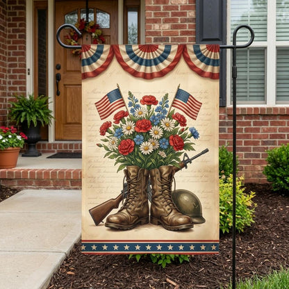 Memorial Day Garden Flag: Patriotic Fallen Soldier Tribute Decor