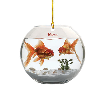 Goldfish Fishbowl Christmas Ornament – Cute Aquarium Hanging Ornament, Xmas Tree Decor, Fish Lover Holiday Gift