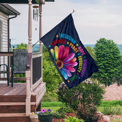 Sunflower Diversity Flag: Choose Kind, Peace & Equality Yard Decor