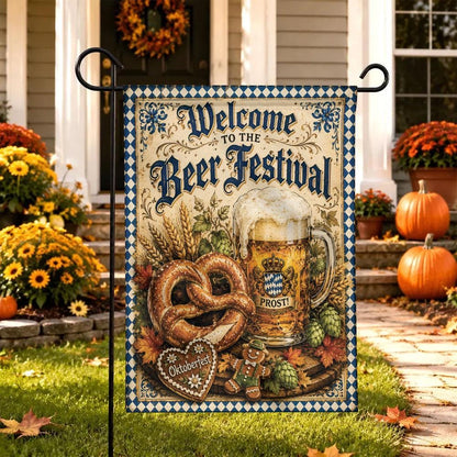 Oktoberfest Prost German Beer Garden Flag - Autumn Decor