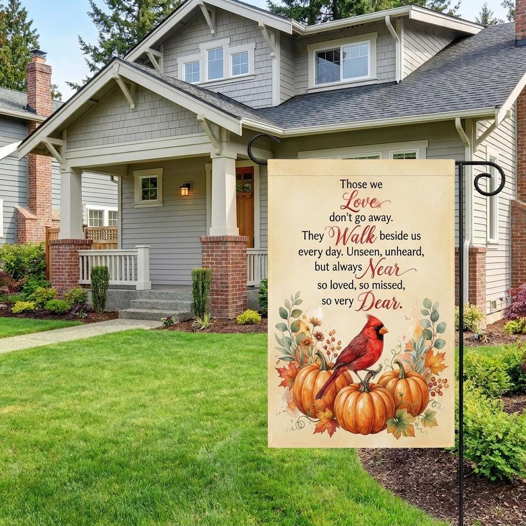 Cardinal Bird Sympathy Garden Flag - Bereavement Memorial Decor