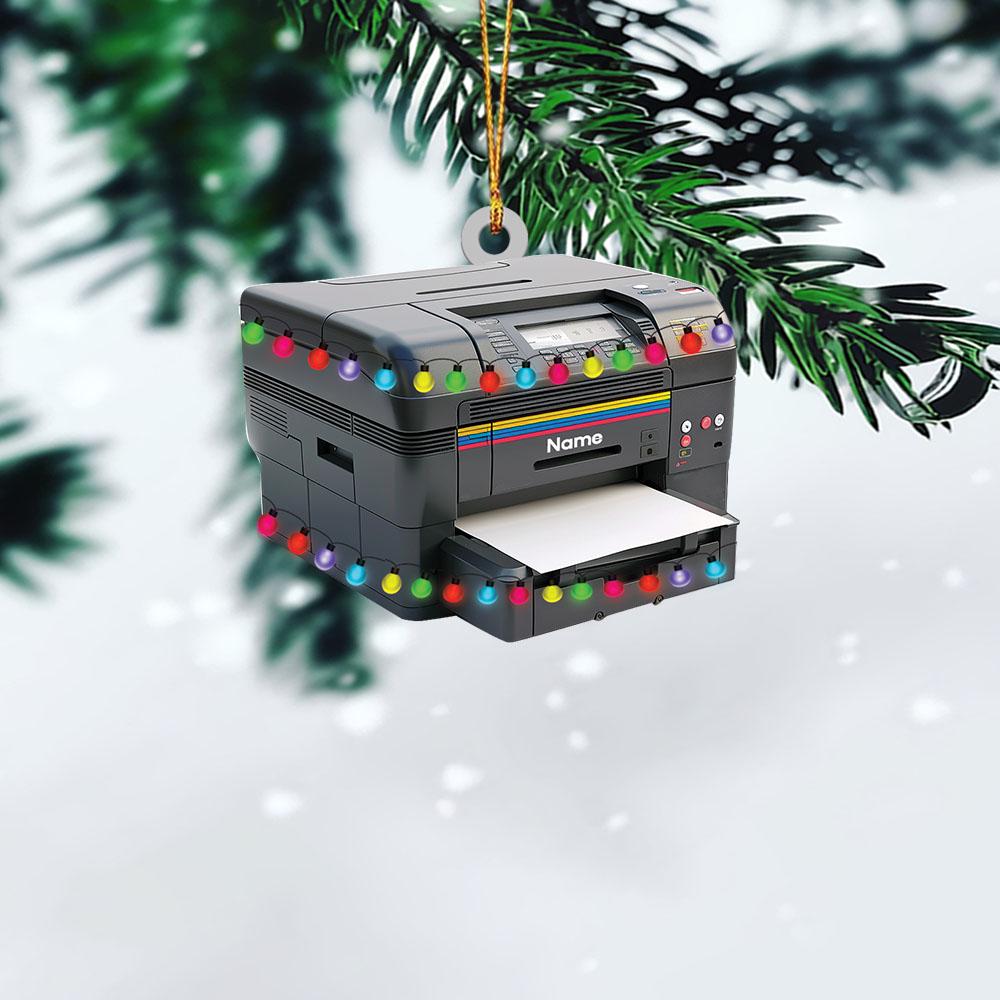 Personalized Printer Machine Christmas Ornament – Custom Printing Machine Ornament, Printer Lover Holiday Gift & Christmas Tree Decor